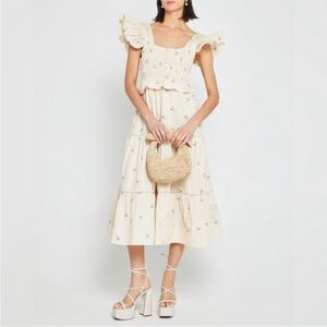 opt beige floral alana dress Mayfair - Men's 3 Peice Beige Birdseye Wedding Suit: Buy Online main image 0